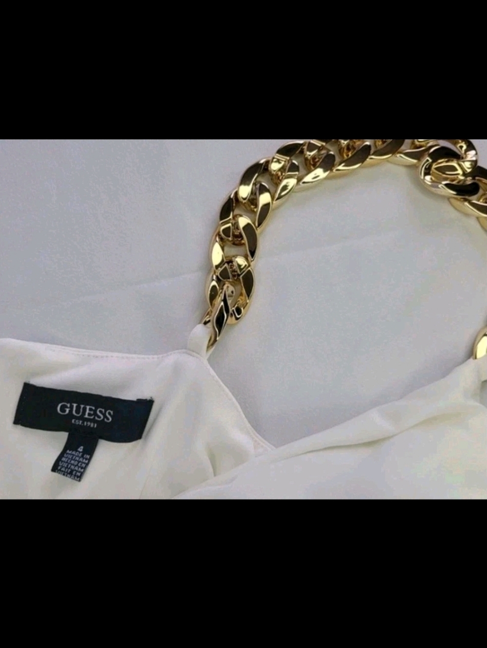 Guess Cowlneck Chain Strap Women's Strap Sheath Dress - Picture 7 of 9